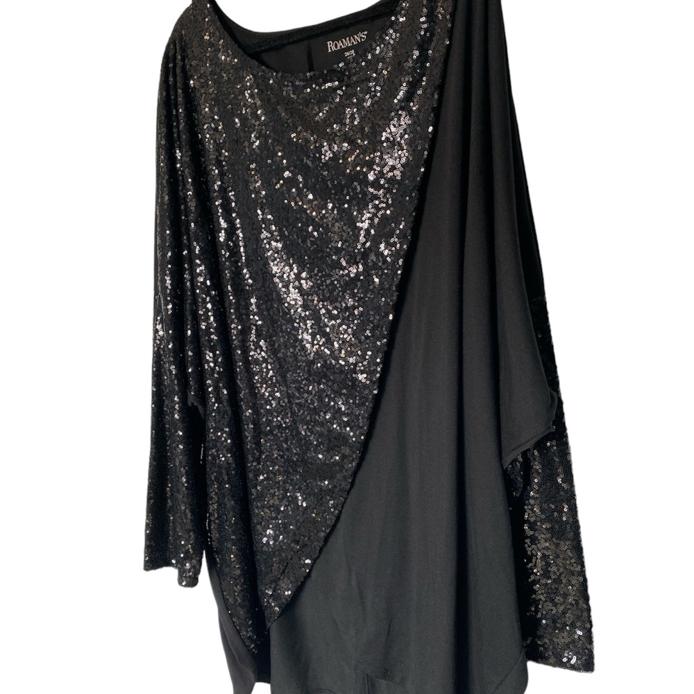 Sequined Overlay Tunic Blouse